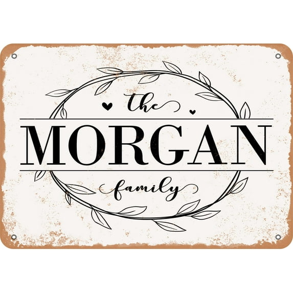 7 x 10 Metal Sign - The Morgan Family (Style 1) - Vintage Rusty Look