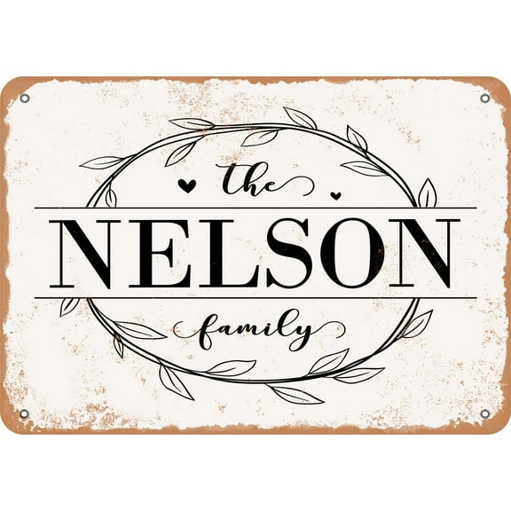 7 x 10 Metal Sign - The Nelson Family (Style 1) - Vintage Rusty Look