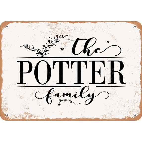 7 x 10 Metal Sign - The Potter Family (Style 2) - Vintage Rusty Look