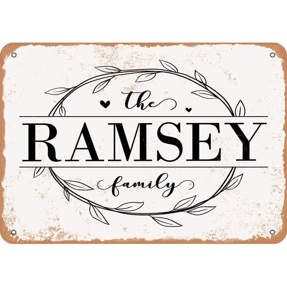 7 x 10 Metal Sign - The Ramsey Family (Style 1) - Vintage Rusty Look