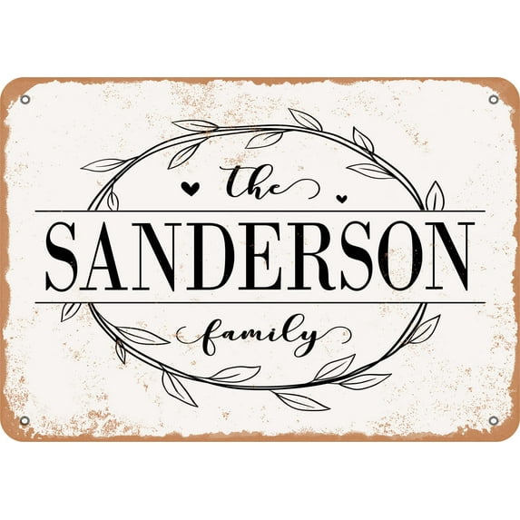 7 x 10 Metal Sign - The Sanderson Family (Style 1) - Vintage Rusty Look