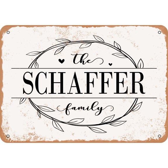 7 x 10 Metal Sign - The Schaffer Family (Style 1) - Vintage Rusty Look