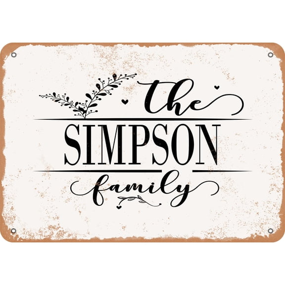 7 x 10 Metal Sign - The Simpson Family (Style 2) - Vintage Rusty Look