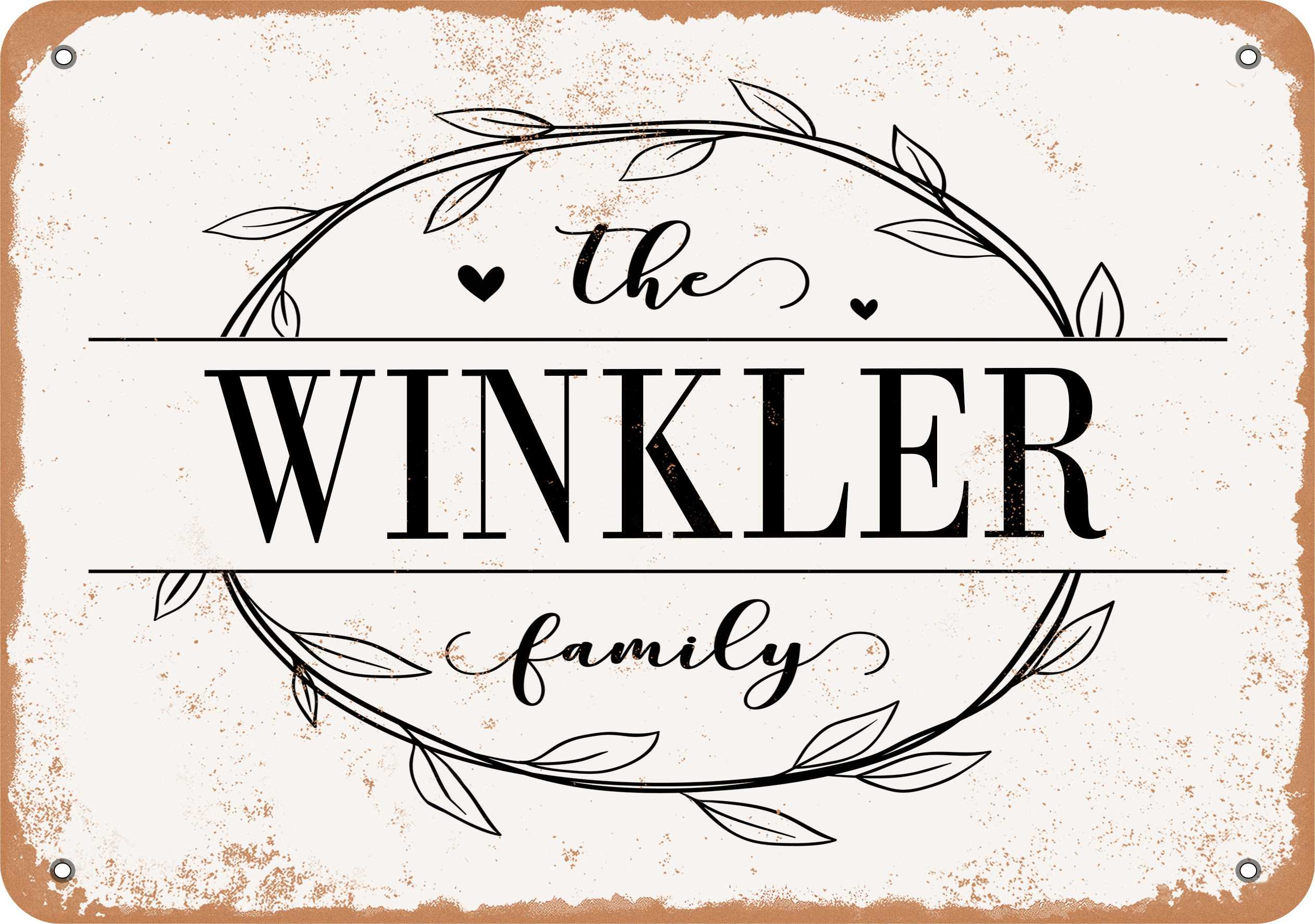7 x 10 Metal Sign The Winkler Family (Style 1) Vintage Rusty Look