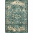 thumbnail image 1 of 7â€™ x 10â€™ Peacock Blue and Ivory  Indoor Area Rug, 1 of 2
