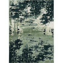 7' x 10'  Polyester Silver Charcoal Area Rug