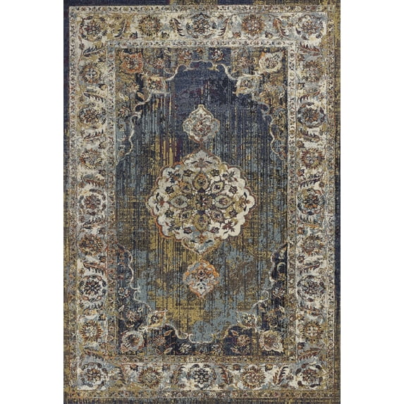 7' x 10' Polypropylene Navy Area Rug