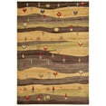 thumbnail image 1 of 7' x 10' Tan Brown and Beige Vintage Striped Rectangular Area Throw Rug, 1 of 8