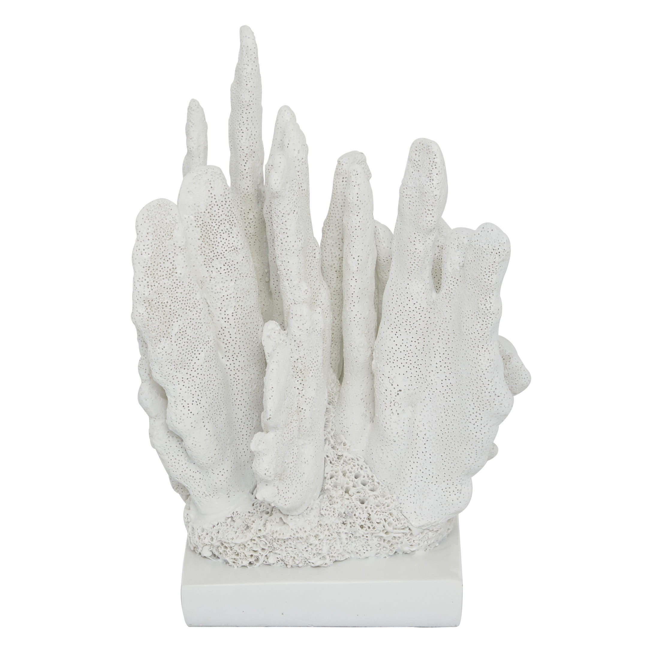 7 x 10 White Polystone Coral Sculpture, by DecMode 
