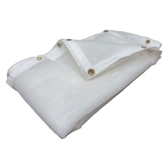 7' x 10' White Super Heavy Duty Mesh Tarp Net Sail Sun Shade Awning and Fence Screen Patio Cover( Finished Size 6'.6 x 9'.6)