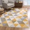 thumbnail image 1 of 7â€™ x 10â€™ Yellow Triangular Lattice Area Rug, 1 of 5