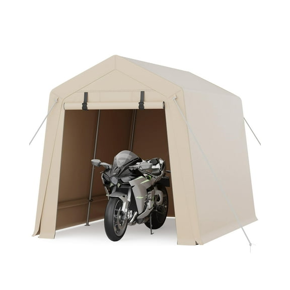 7 x 10 ft Carport Storage Shed, Portable Garage with 2 Roll-Up Doors, Car Canopy All-Season Tarp for Car Boat Truck Motorcycle