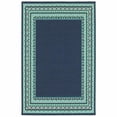 thumbnail image 1 of 7 x 10 ft. Geometric Indoor Outdoor Rectangle Area Rug - Navy & Green, 1 of 1
