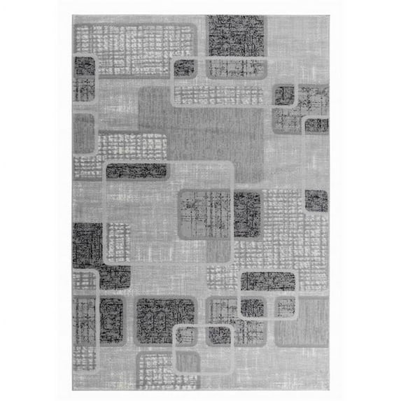 7 x 10 ft. Gray Geometric Rectangle Area Rug - Gray