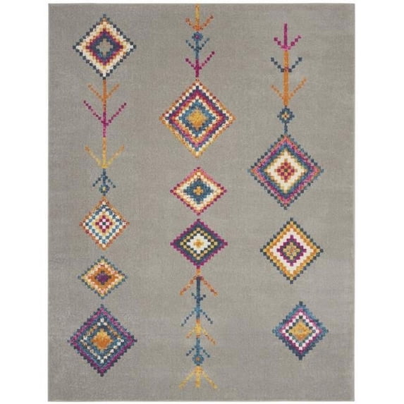 7 x 10 ft. Gray & Multi Color Geometric Area Rug