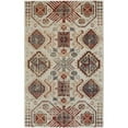 thumbnail image 1 of 7 x 10 ft. Ivory Red & Tan Abstract Power Loom Distressed Stain Resistant Rectangle Area Rug - Ivory Red and Tan - 7 x 10 ft., 1 of 1
