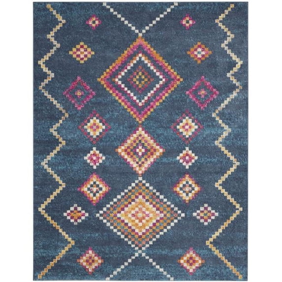 7 x 10 ft. Navy Blue Berber Pattern Area Rug - Navy Blue - 7' x 10'