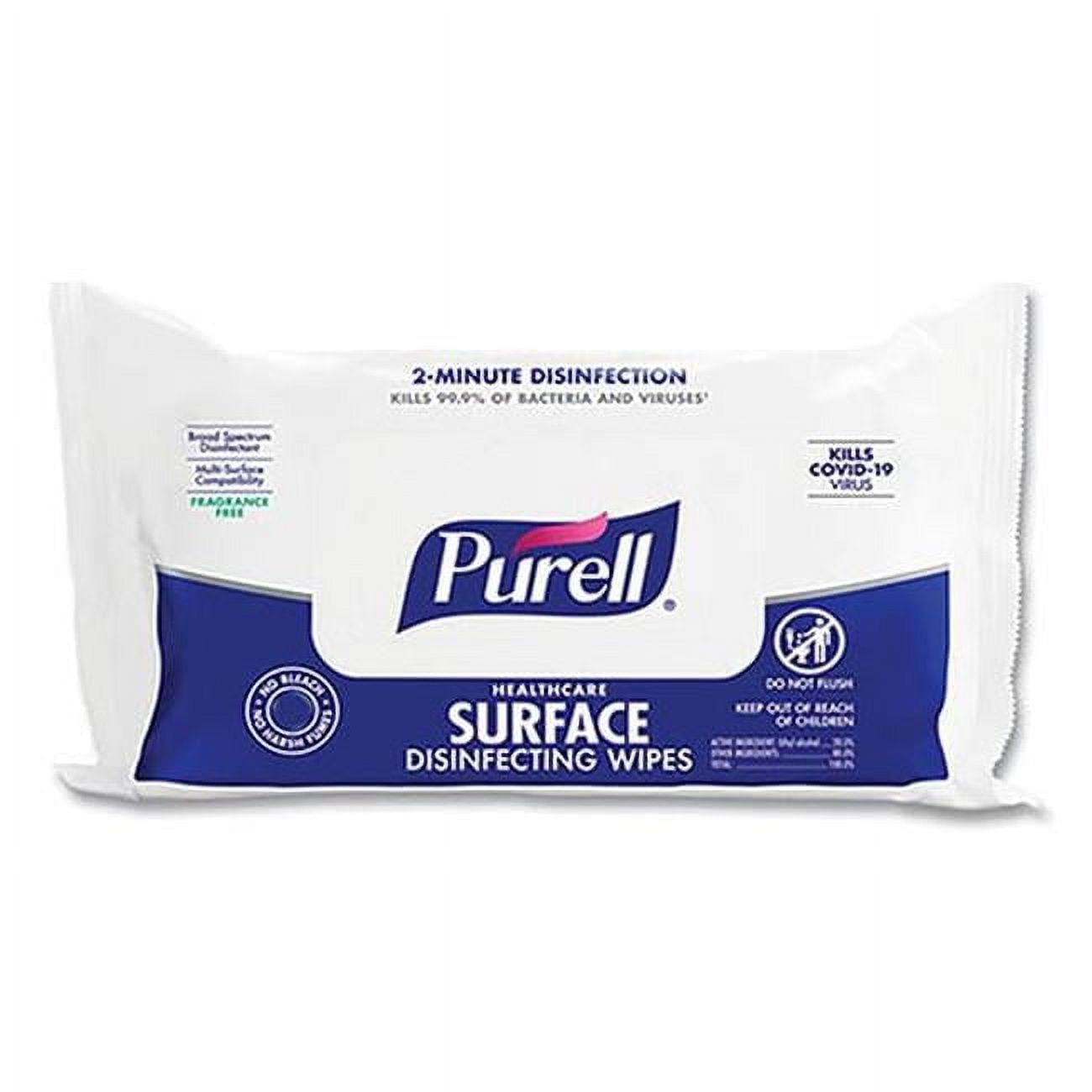 7 x 10 in. 1-Ply Unscented Healthcare Surface Disinfecting Wipes, White - Pack of 72