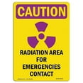 thumbnail image 1 of 7 x 10 in. OSHA Caution Radiation Sign - Radiation Area for with Symbol, 1 of 1