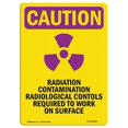 thumbnail image 1 of 7 x 10 in. OSHA Caution Radiation Sign - Radiation Contamination with Symbol, 1 of 1