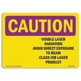 thumbnail image 1 of 7 x 10 in. OSHA Caution Radiation Sign - Visible Laser Radiation Avoid with Symbol, 1 of 1