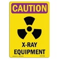 thumbnail image 1 of 7 x 10 in. OSHA Caution Radiation Sign - X-Ray Equipment with Symbol, 1 of 1