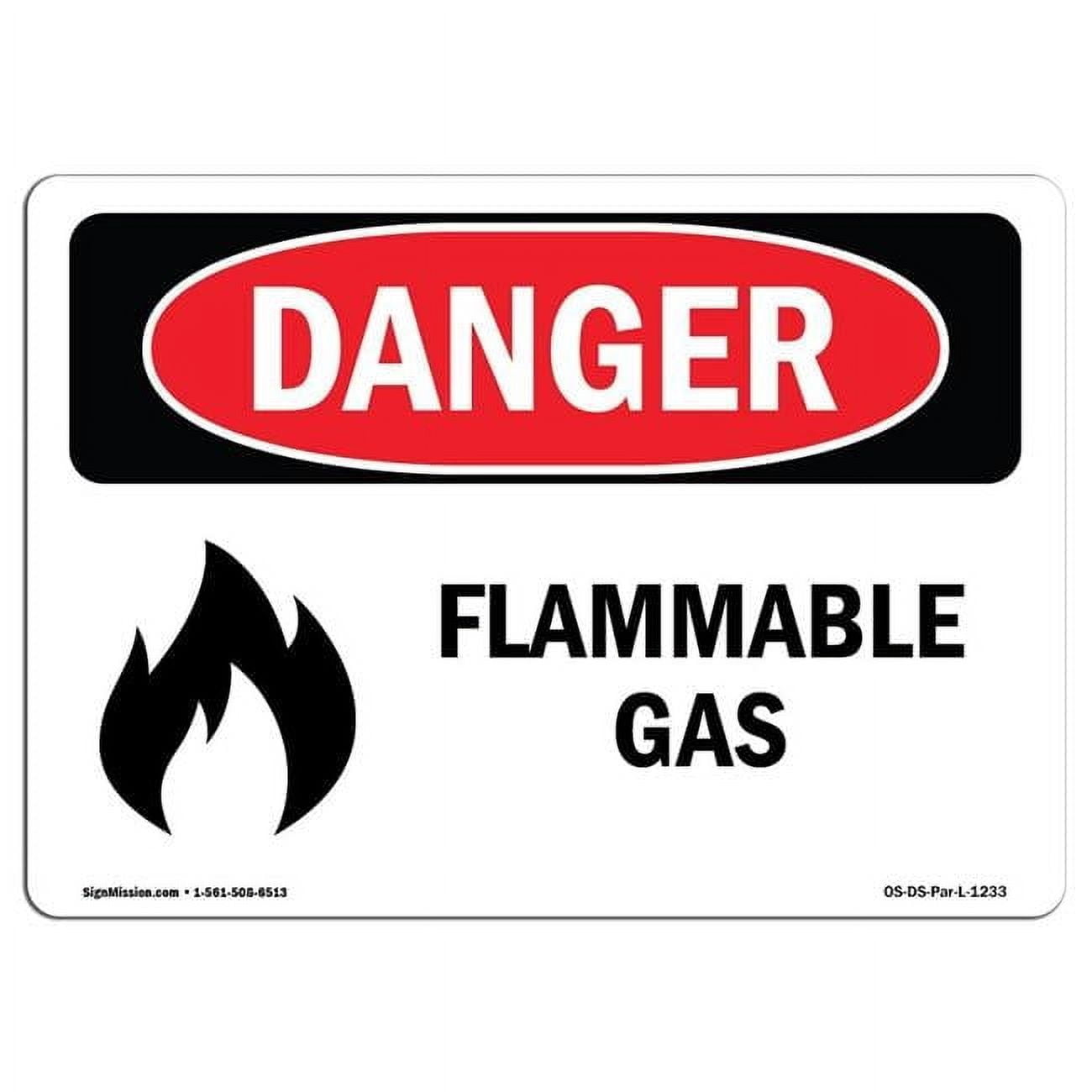 Ddca Sign 7 x 10 in. OSHA Danger Sign - Flammable Gas - Walmart.com