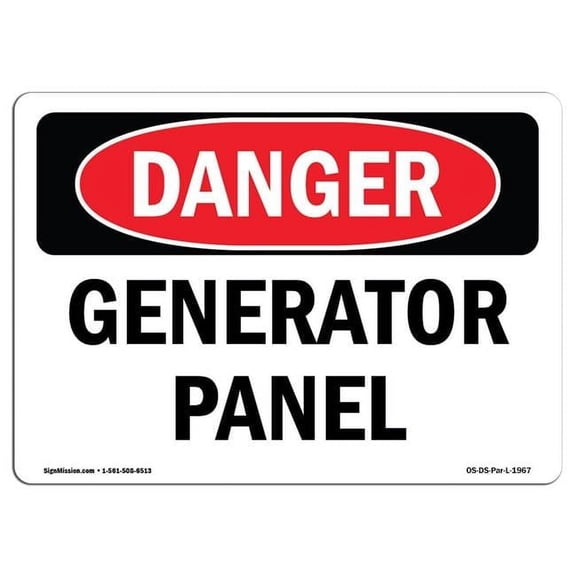 7 x 10 in. OSHA Danger Sign - Generator Panel