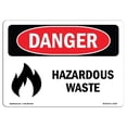 thumbnail image 1 of 7 x 10 in. OSHA Danger Sign - Hazardous Waste, 1 of 1