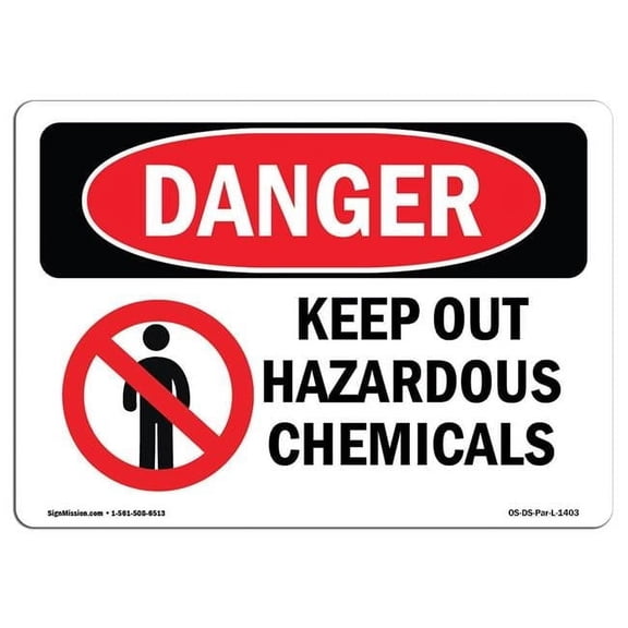 7 x 10 in. OSHA Danger Sign - Keep Out Hazardous Chemicals