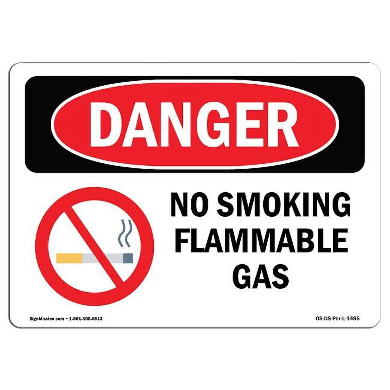 7 x 10 in. OSHA Danger Sign No Smoking Flammable Gas
