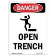 thumbnail image 1 of 7 x 10 in. OSHA Danger Sign - Open Trench, 1 of 1