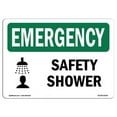 thumbnail image 1 of 7 x 10 in. OSHA Emergency Sign - Safety Shower, 1 of 1