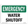 thumbnail image 1 of 7 x 10 in. OSHA Emergency Sign - Water Shutoff, 1 of 1