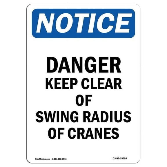 7 x 10 in. OSHA Notice Sign - Danger Keep Clear of Swing