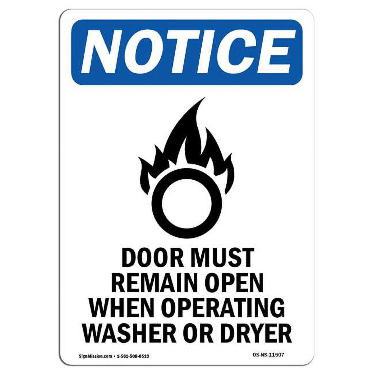 7 x 10 in. OSHA Notice Sign - Door Must Remain Open - Walmart.com