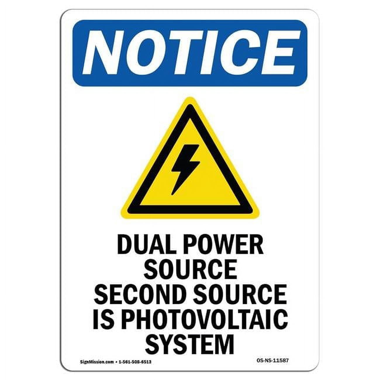Thread Source Signs 7 x 10 in. OSHA Notice Sign - Dual Power Source - Walmart.com