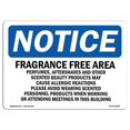thumbnail image 1 of 7 x 10 in. OSHA Notice Sign - Fragrance Free Area Perfumes, Aftershaves, 1 of 1