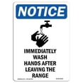 thumbnail image 1 of 7 x 10 in. OSHA Notice Sign - Immediately Wash Hands, 1 of 1