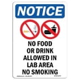 thumbnail image 1 of 7 x 10 in. OSHA Notice Sign - No Food or Drink Allowed, 1 of 1