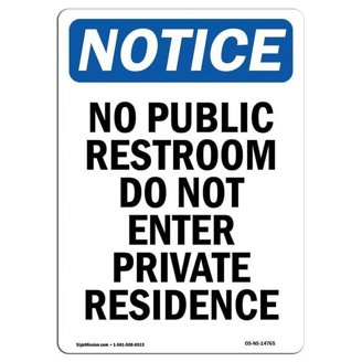 "No Public Restrooms" Decal Sticker – 10x7 Inch, Waterproof Vinyl Sign For Window Or Door