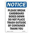 thumbnail image 1 of 7 x 10 in. OSHA Notice Sign - Please Break Cardboard Boxes Down, 1 of 1