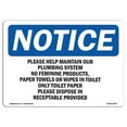 thumbnail image 1 of 7 x 10 in. OSHA Notice Sign - Please Help Maintain Our Plumbing System, 1 of 1