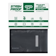 Resealable Vacuum Seal 2-in-1 Quart Storage Zipper Bags 7" x 11" 100 Count 5.5 Mil Black & Clear BPA Free Food Grade Reusable poly Bags for Sandwich, Cookies, Candy, Snacks, Coffee & Dried Fruit