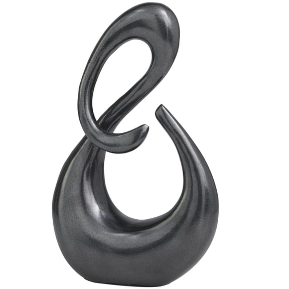 7" x 12" Dark Gray Aluminum Metal Swirl Abstract Sculpture, by DecMode