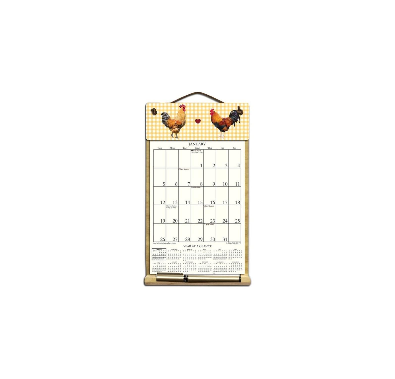 7" x 12" Wooden Refillable Calendar Holder Filled with a 2023 Calendar