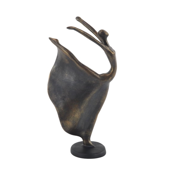 7" x 13" Brass Polystone Dancer Sculpture, by DecMode