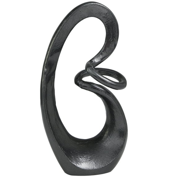 7" x 13" Dark Gray Aluminum Swirl Abstract Sculpture, by DecMode