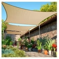 thumbnail image 1 of 7' x 13' Sand Beige Sun Shade Sail UPF50 Rectangle SMTAPR1013 Canopy Fabric Cloth Screen, Water and Air Permeable & UV Resistant, Heavy Duty, Carport Patio Outdoor - We Customize Size, 1 of 7
