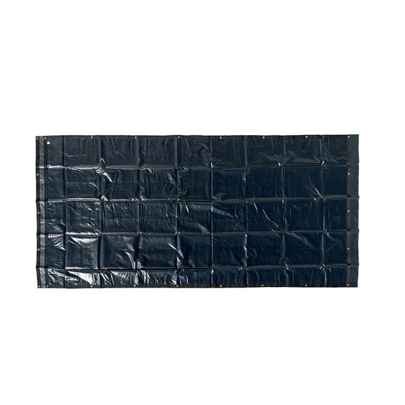 7' x 15' Black Asphalt Vinyl Dump Truck Tarp with Double Pocket & Grommets - 18Oz Vinyl Waterproof Dump Trailer Tarp to Prevent Load Spillage During Transportation